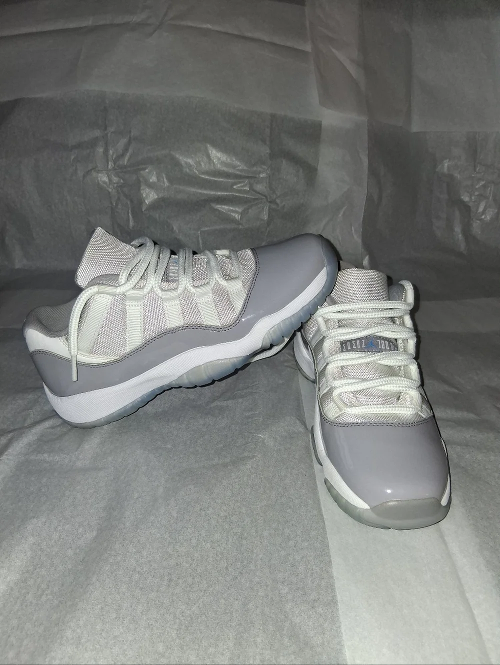 Jordan 11 Retro Low Cement Grey Sneakers, Women 8
